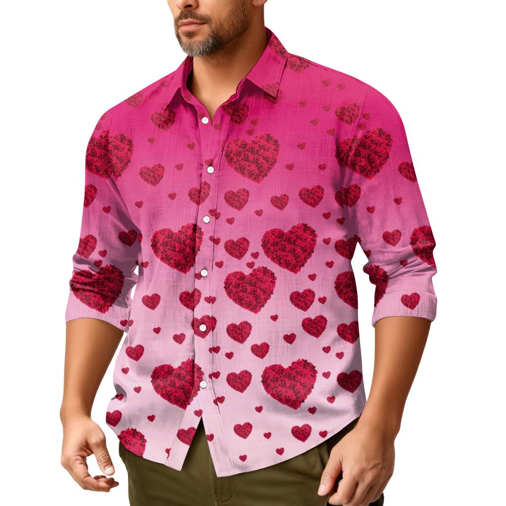 Lässiges, locker sitzendes Langarmhemd für Herren, modisches Revershemd