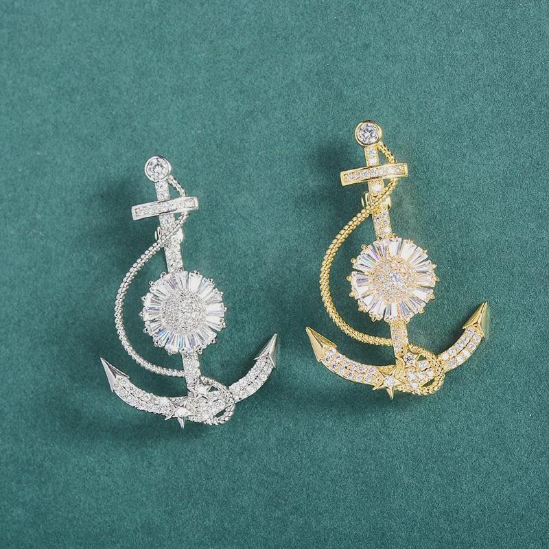 Broche Ancre Rotative Style Marine Coréen – Badge de Mode pour Hommes et Femmes