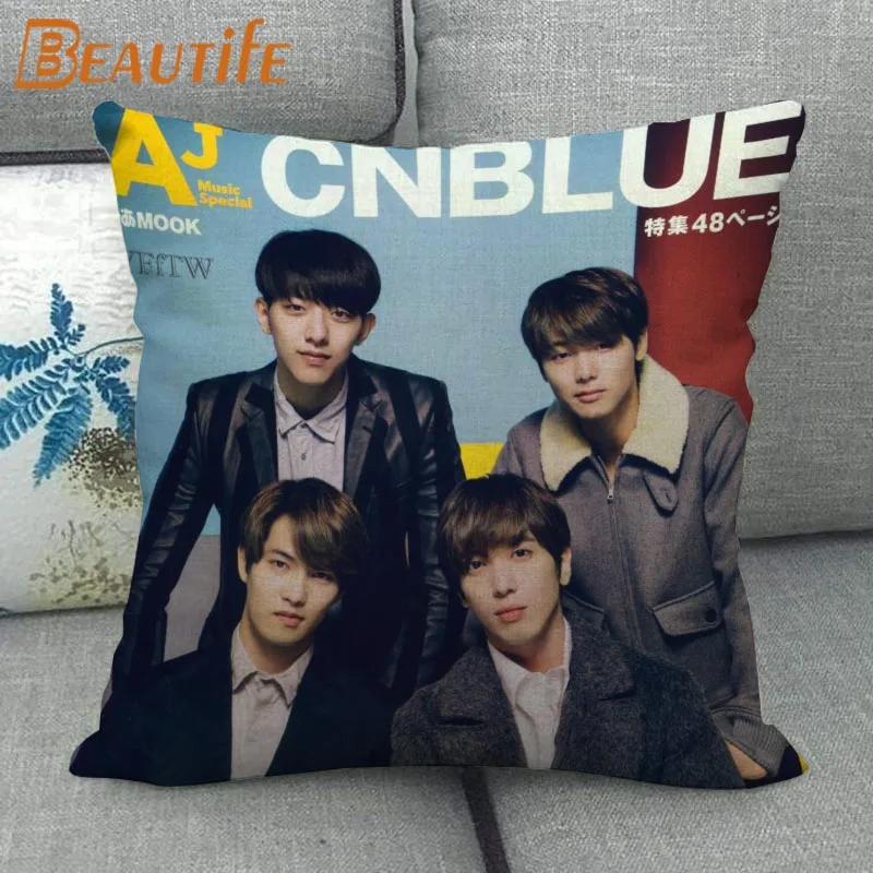 45X45cm CNBLUE KPOP Pillow Cover Square Zipper Cotton Linen Fabric Pillow Cases Bedroom Home Decorative Boys Girls Gift