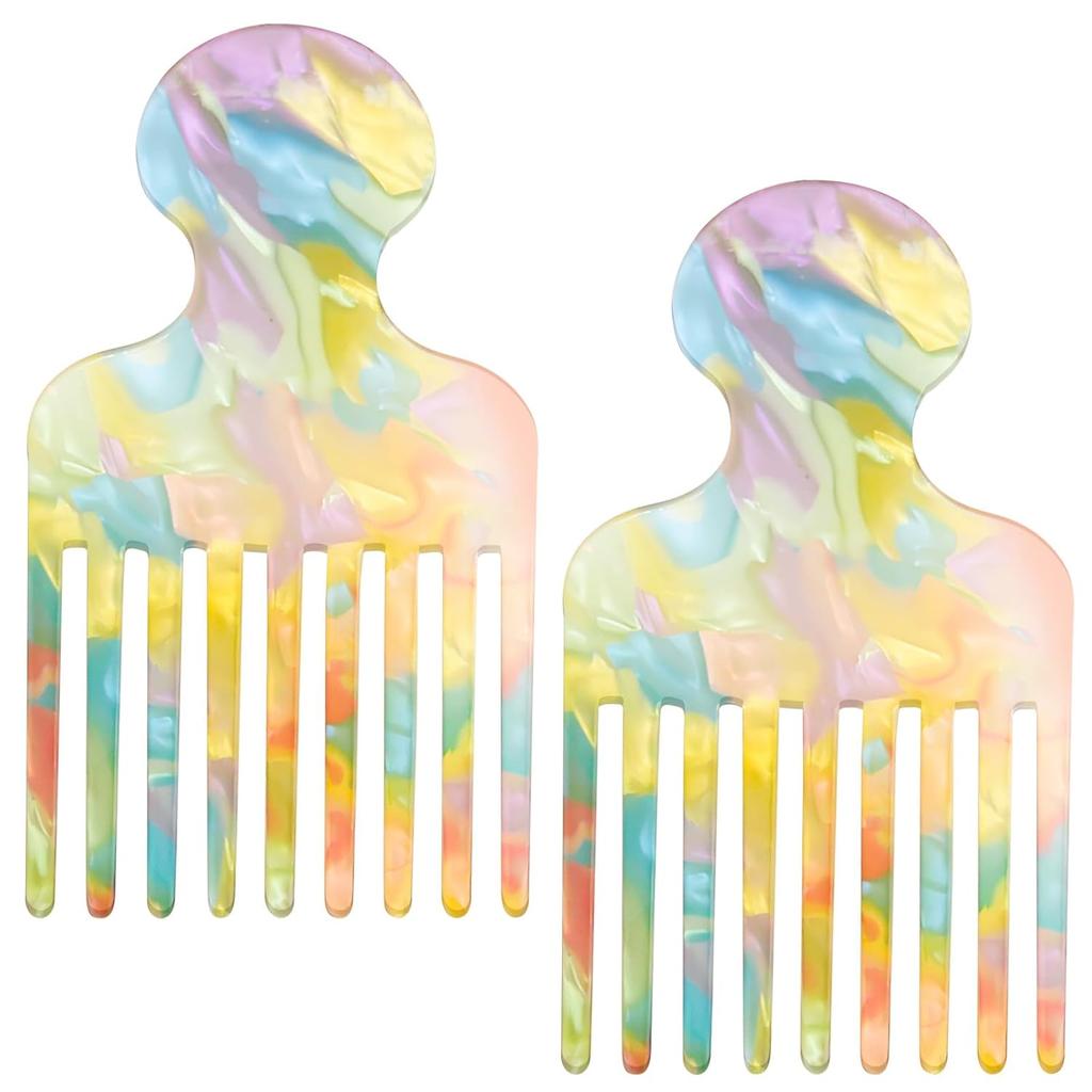 Fine-Tooth Comb Colorful, Hair Pick Comb Supplies, Exquisite Pink Hair Picks for Women Styling Tools Supplies for Women Suitable for Both Straight &