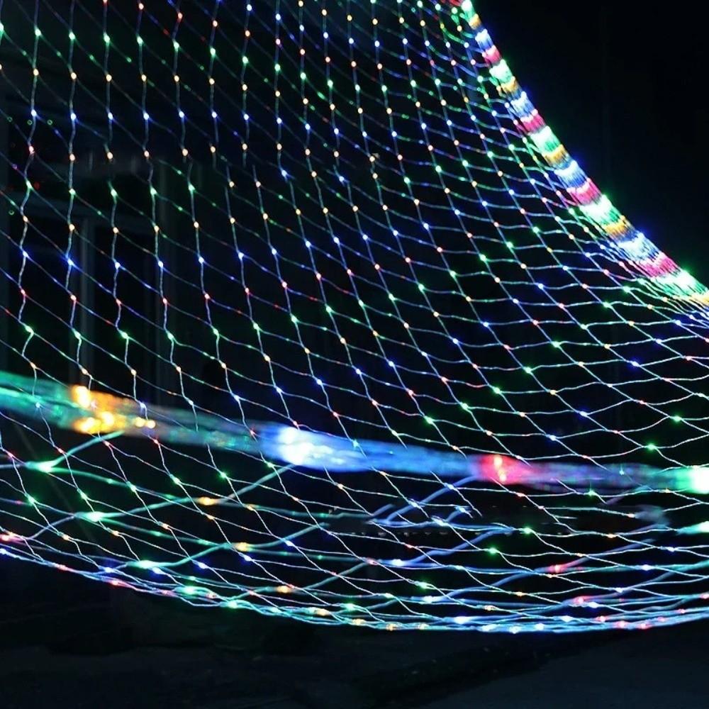 3 Color Fairy Light Garland Waterproof Curtain Light LED Net Mesh String Light Bedroom Decoration