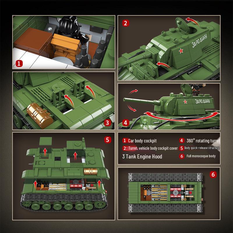 WWII Military Tiger & Panther Tank Building Blocks - Armored Vehicle Assembly Toy Gift