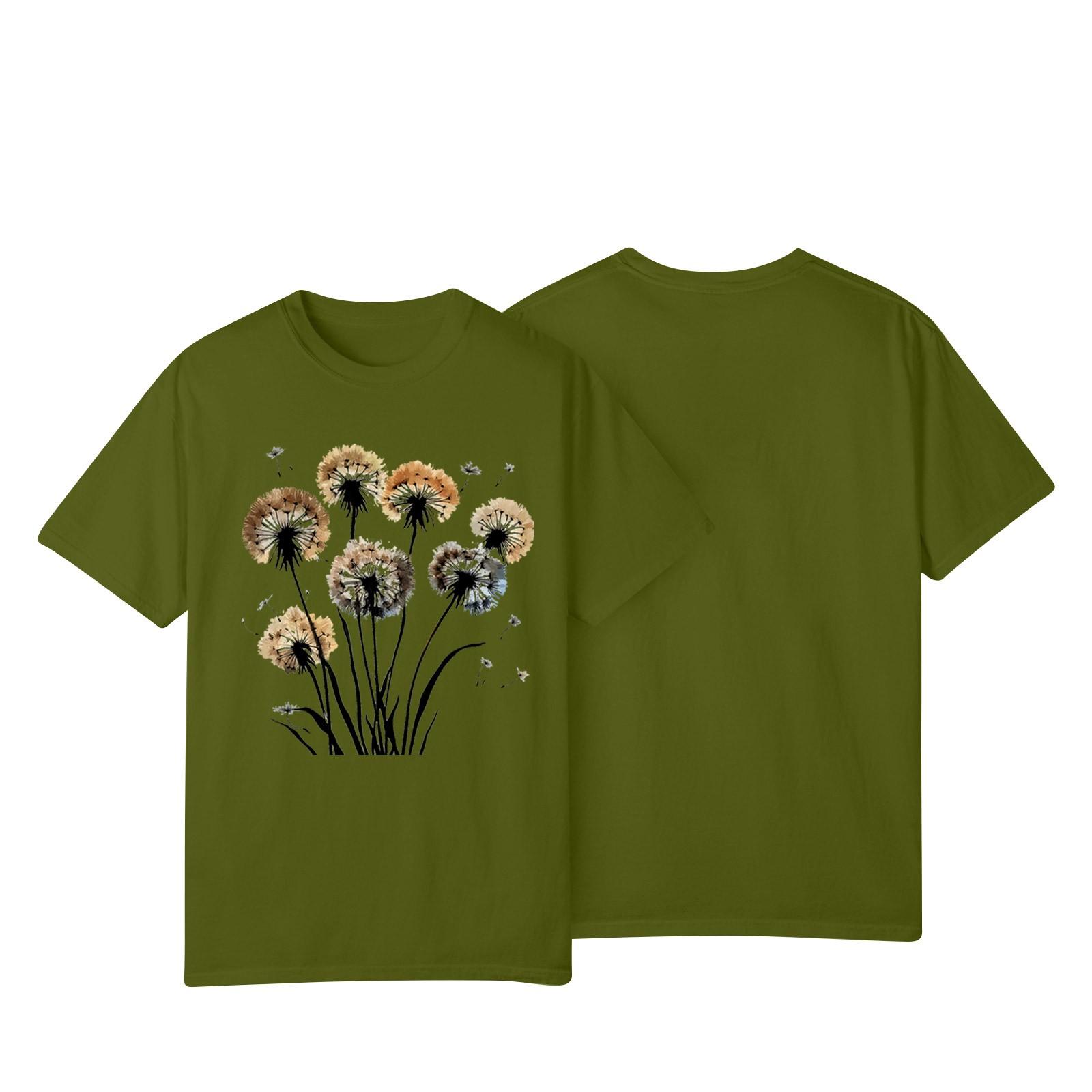 

Женская повседневная футболка с принтом подсолнухов Street Slim Fit с коротким рукавом L армия зеленый