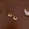 Waterproof Golden Round Earrings Elegant Silver Ear Buckles Wedding Circle Earrings  Women
