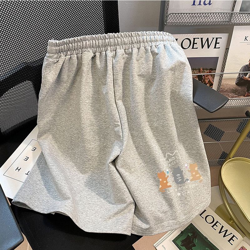 

150.00kg Summer Wide Leg Shorts Female High Waist Outwear Student Easiest for Match Plus Size Ladies Plus Size Casual K-style Half Length Middle Pants Gray 2XL