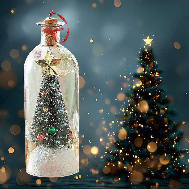 1Pc Recordable Christmas Tree Message In A Bottle - Voice Recording Glass Ornament, Holiday Keepsake Gift for Christmas Decor