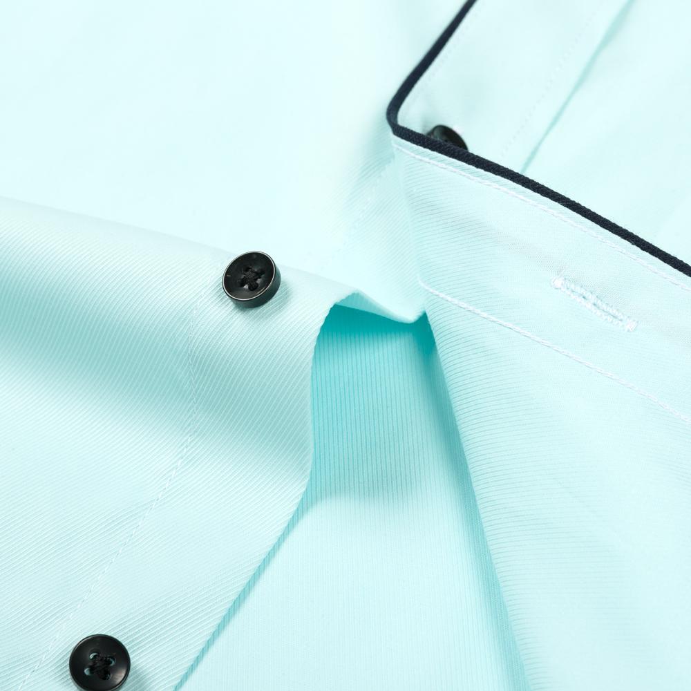 Herren Klassische Langarm Einfarbig Basic Businesshemden Bequem Semi-formal Business Gesellschaftlich Standard-Passform Pflegeleicht Bürohemd