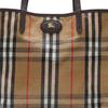 Burberry Vintage Check Canvas Leather Trim Large Tote Bag With Equestrian Knight Detail For Daily Use