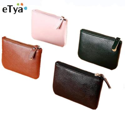Ladies Coin Purse Classic Lychee Pattern PU Leather Clutch Thin Simple Zipper Small Coin Money Wallet Card Case Key Case Fashion