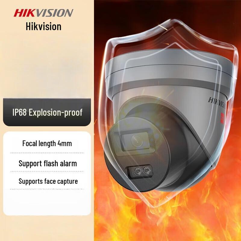 

Hikvision 8MP AI Explosion-Proof Dual-Light Full-Color Smart Camera CN plug (adapter included)