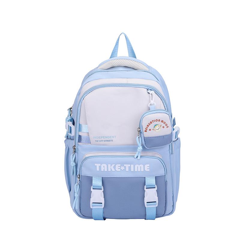 

Новый рюкзак для учеников средней школы, студенческий, колледж, повседневный, простой, модный тренд, ученик средней школы, на плечо синий