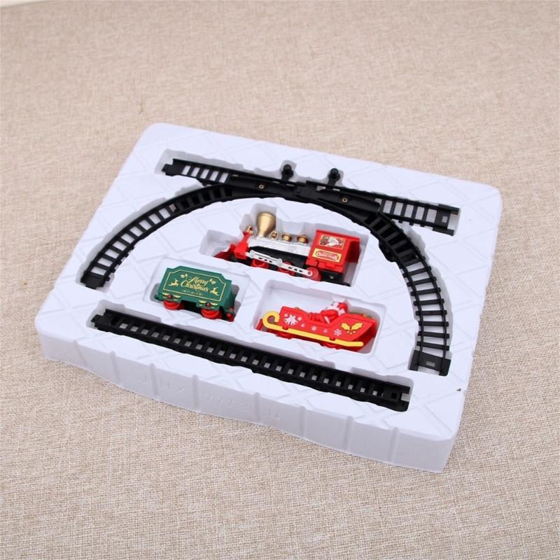 Plastic Christmas Toy Train and Truck Set with Battery Operated Motion for Holiday Shelf Display, Kids Ages 3+ and Family Use