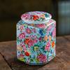 Creative Painted Enamel Sealed Tea Cans with Lid Food Candy Storage Jars Kitchen Storage Containers Sugar Jars Crafts Home Decor