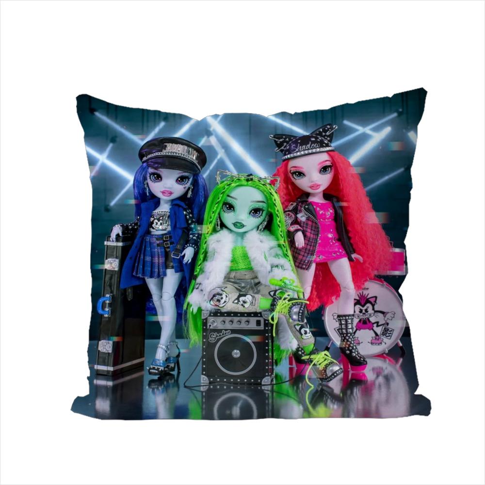 Rainbow High Pillow Case For Car Sofa Decorative Home Doublesided Print Plush Square Throw Pillow Cushion Cover