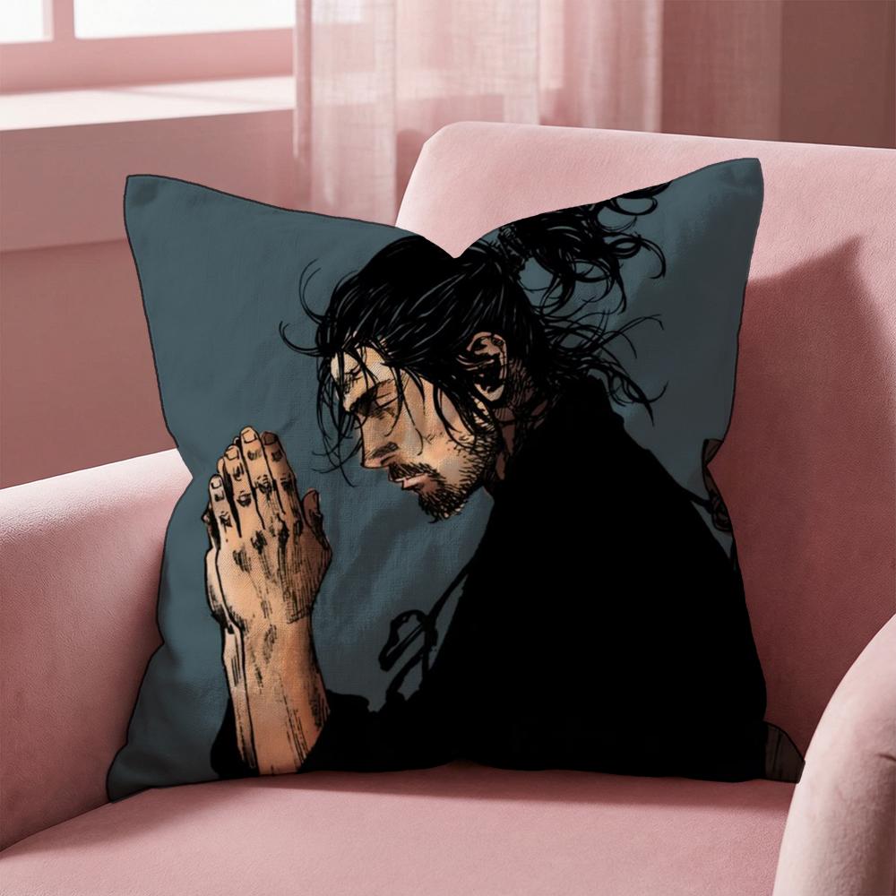 M-Manga V-Vagabond Cushion Cover Multi-Scene Pillow Cover for Home & Car - Reversible, Soft & Durable for Daily Use