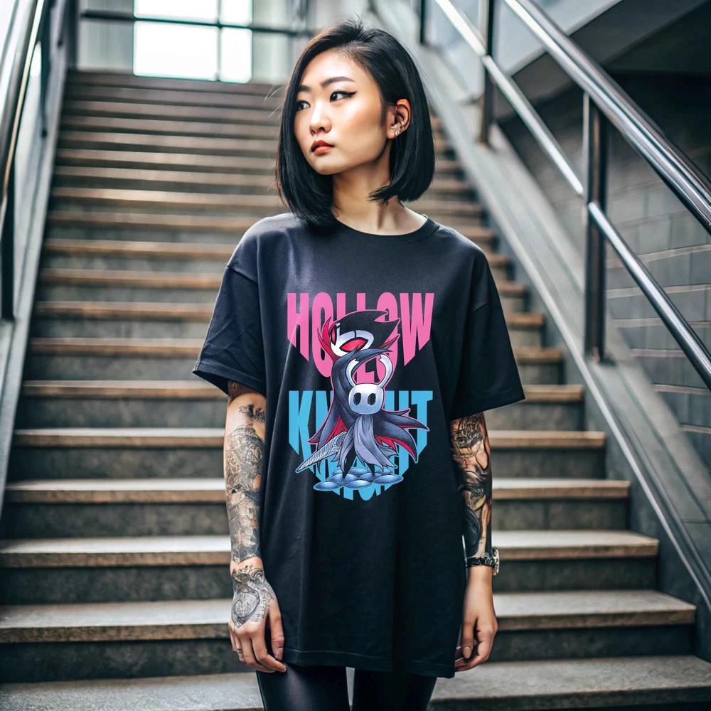 Anime Hollow Knight Unisex Gaming TShirt Indie Girl Black T Shirt S