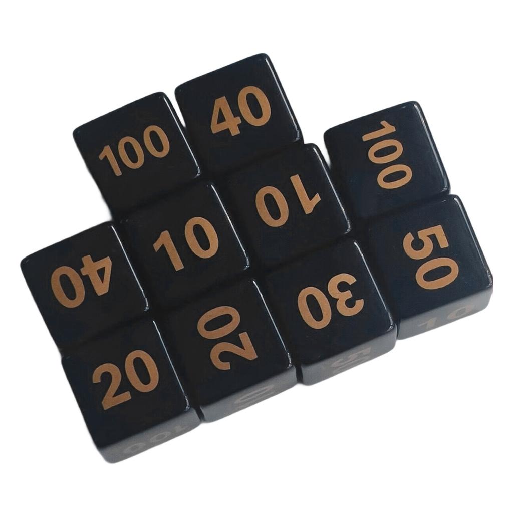 10Pcs Acrylic Mult Sided Dices Role Playing Table Game Dices Six Sided Dices Round Corner Dices Mahjong Accessories