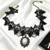 Neue Sexy Gotische Choker Kristall Schwarze Spitze Hals Choker Halskette Vintage Damen Chocker Steampunk Schmuck