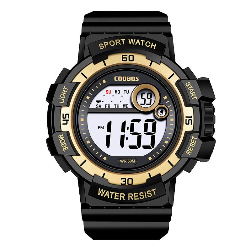 Cool Bao Youth Sports Waterproof Digital Watch With Luminous Alarm For Teen Students золотой