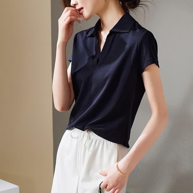 SOFSIL Women's Slim Fit Polo Neck Short Sleeve T-Shirt