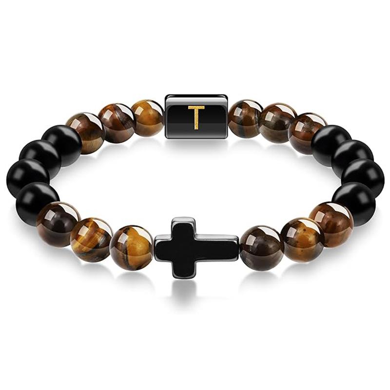 JYL TS Bracelet Men's  Beads Evokes Vintage Style & Strength