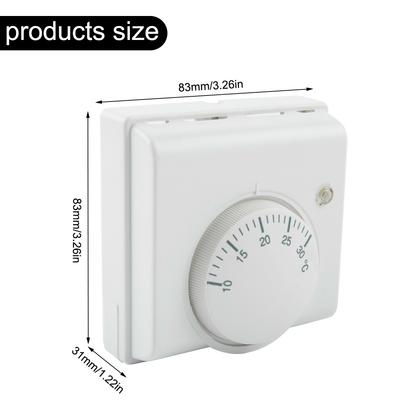 L83 x H83 x T31mm Thermostat Mechanisch Raum Weiß