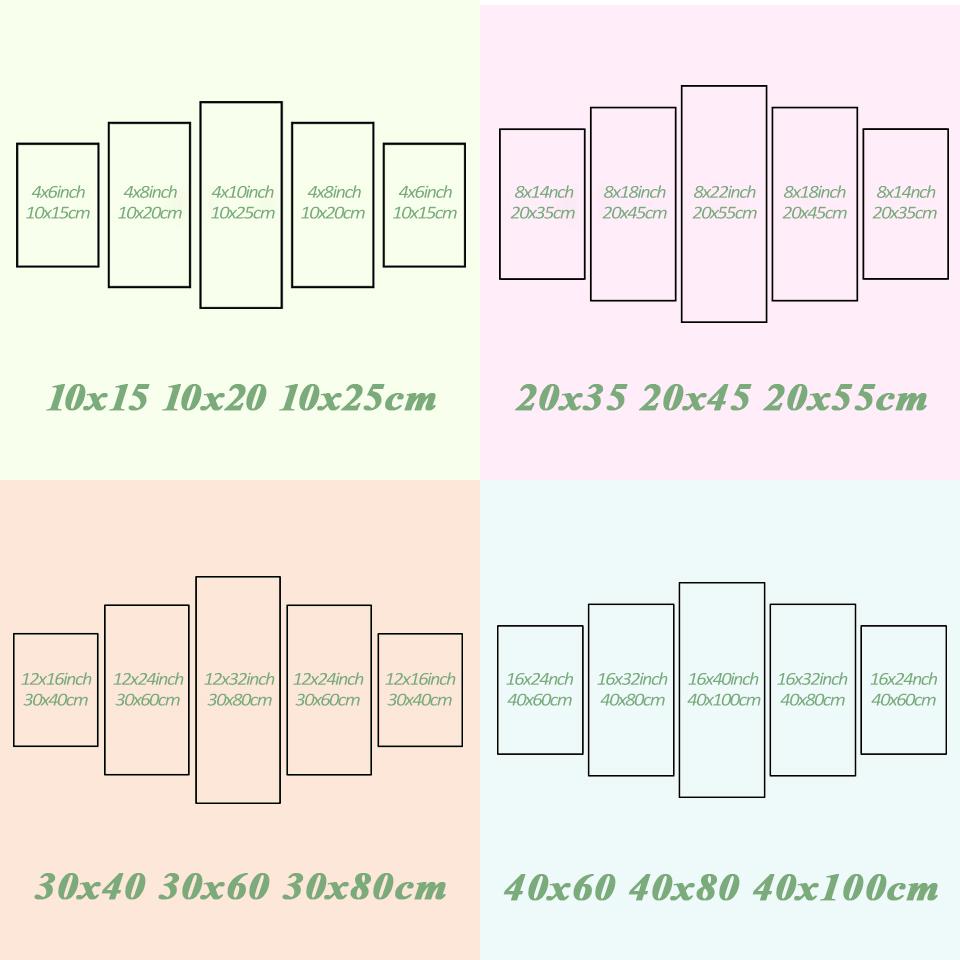 5 Pieces Sea Turtle Wall Art Paintings Modular Canvas HD Prints Underwater Landscape Pictures Posters Home Decor No Framed