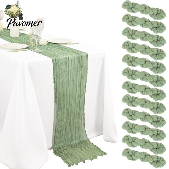 Langlebiger Tischschutz Rustikaler Käsetuch-Läufer, Hochzeit Transparente Dekoration Boho-Läufer für Brautparty Baby Weich