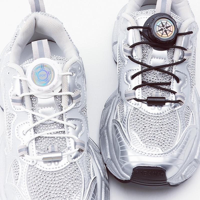 Install Simple Swivel Buckle Laces Automatic Shoelaces Without Ties Unisex Thick Rope Tennis Sneakers Shoelace Shoe Accessories