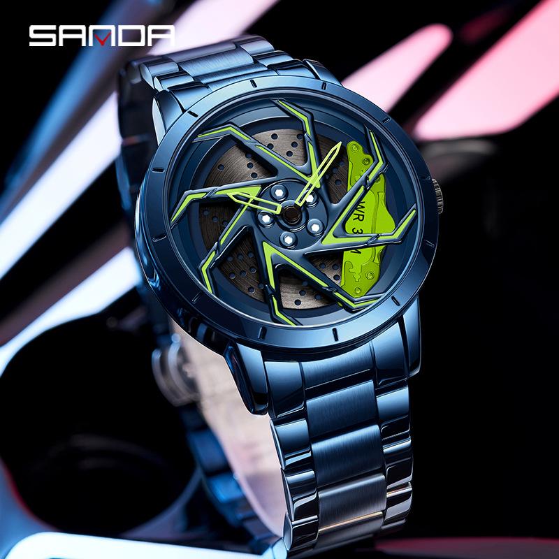 Sanda Meilleure Vente 1088 Montre pour Adolescent: Personnalisé, Cadran Rotatif 3D, Tendance, Quartz Étanche.