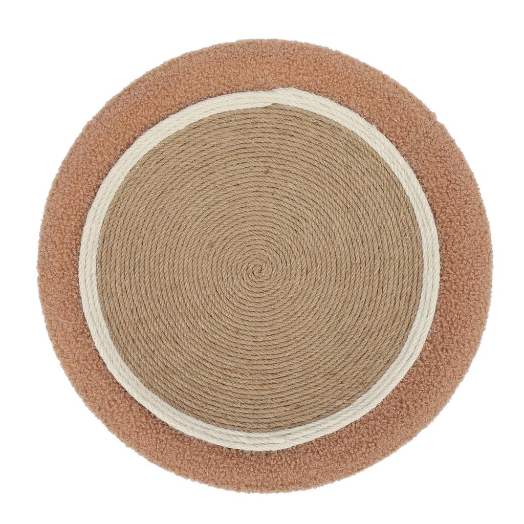 Round Cat Scratcher Ergonomic Cat Scratching Lounge Bed Sisal Cat Scratch Pad for Indoor Cats Claw