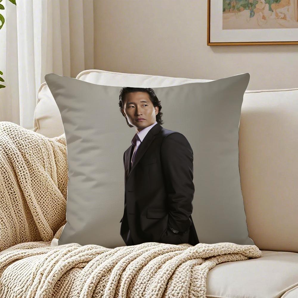 

Fit for Simple fashion DDaniel Dae Kim Cushion Cover Linen Pillowcase Soft for Sofa Bed Home Room Decor 30x30cm
