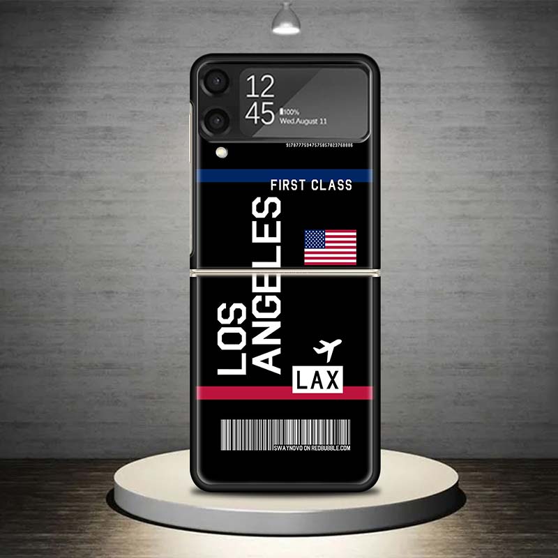 Чехол для телефона со штрих-кодом авиабилета для Samsung Galaxy Z Flip 7 6 5 4 3 5G Ударопрочный чехол Z Flip7 Flip6 ZFlip5 Flip3 Flip4 Luxur Samsung Z Flip 6