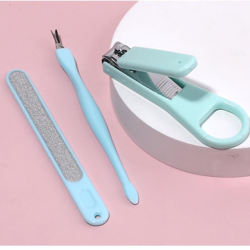 Three-Piece Manicure Set: Cuticle Fork, Nail Clippers & Nail File for Home Nail Care