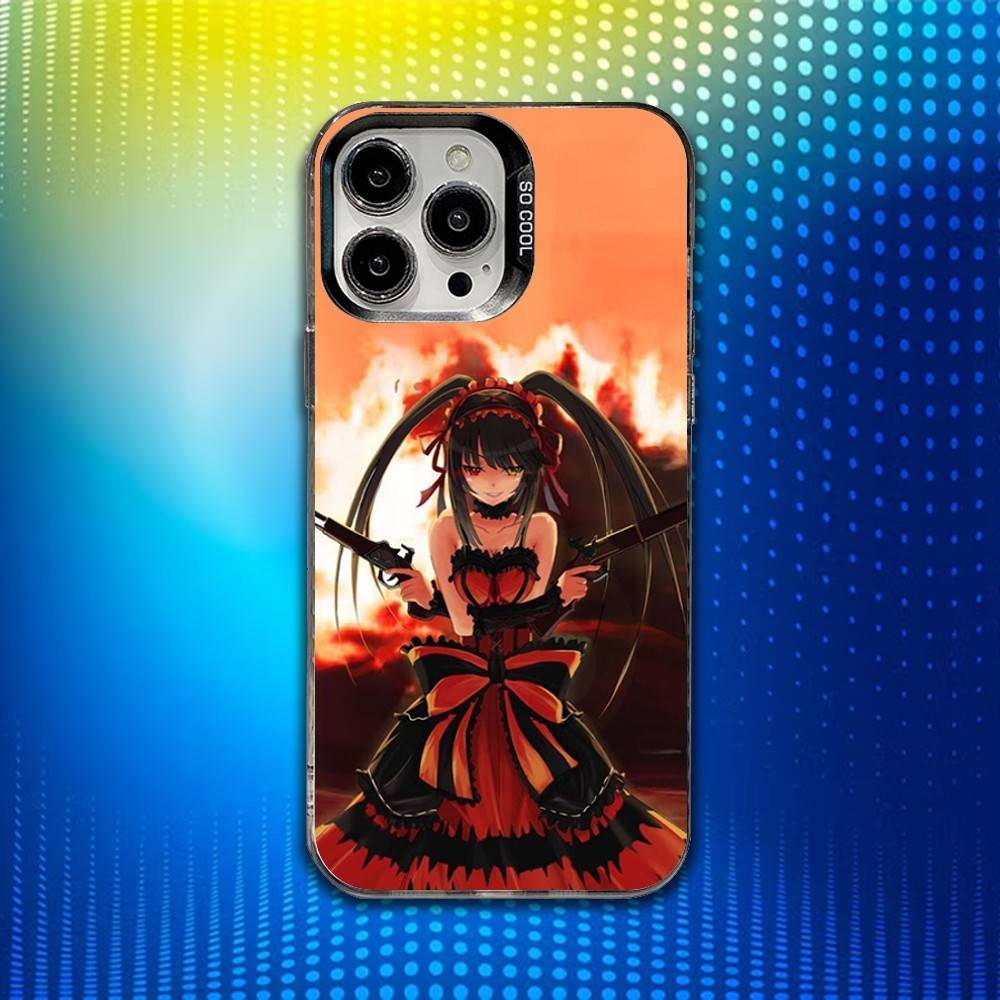 T-Tokisaki Kurumi Anime Phone Case For iPhone 16,15,14,13,12,11,Mini,Pro,SE,MAX White Matte Shockproof Cover