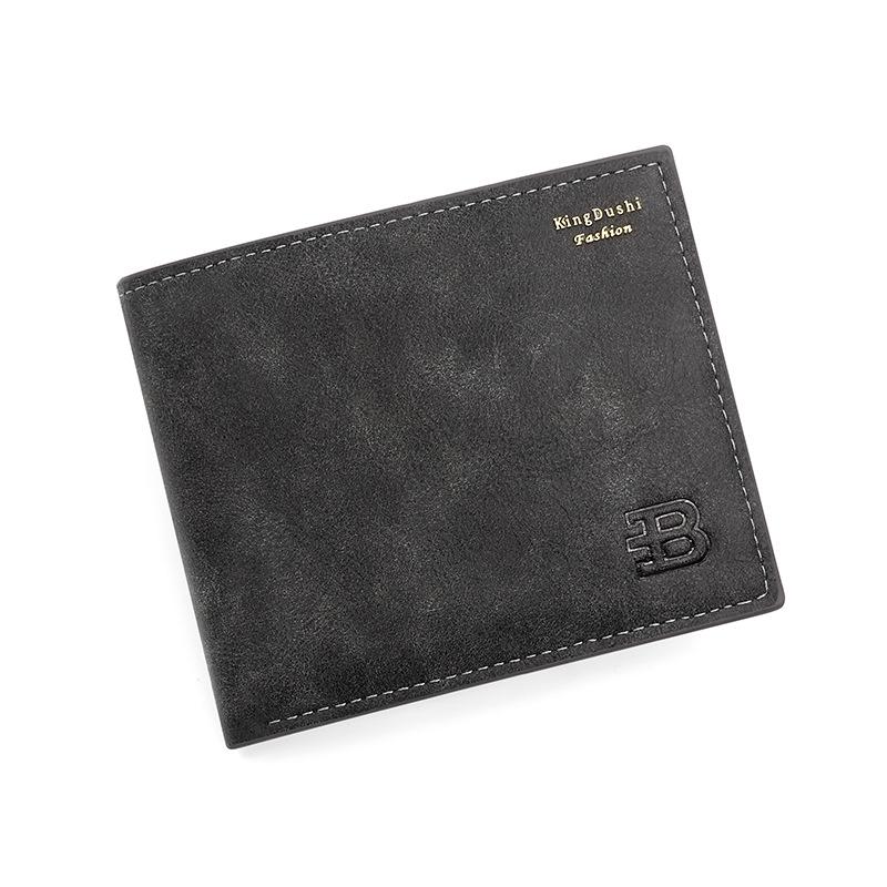 

Men s Tri-fold Matte Leather Wallet with Coin Purse & Multi-Card Slots