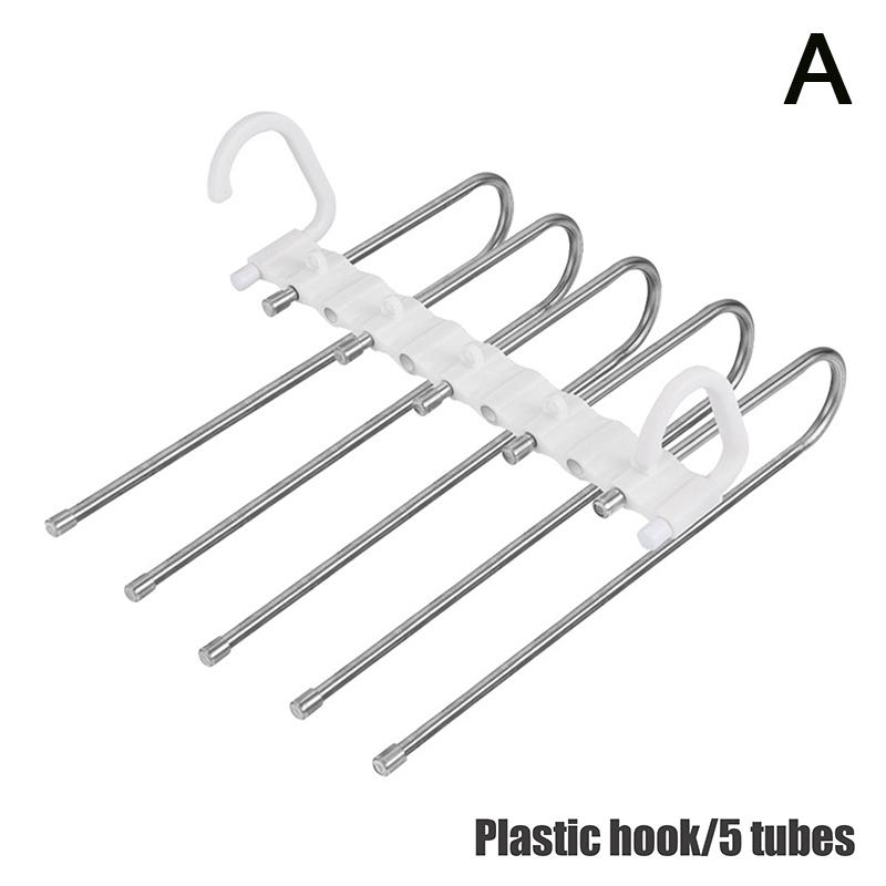 Sammenleggbare magiske buksehengere 5/9 lag rustfritt stål plassbesparende klesstativ organizer for garderobe jeans bukser skjerf