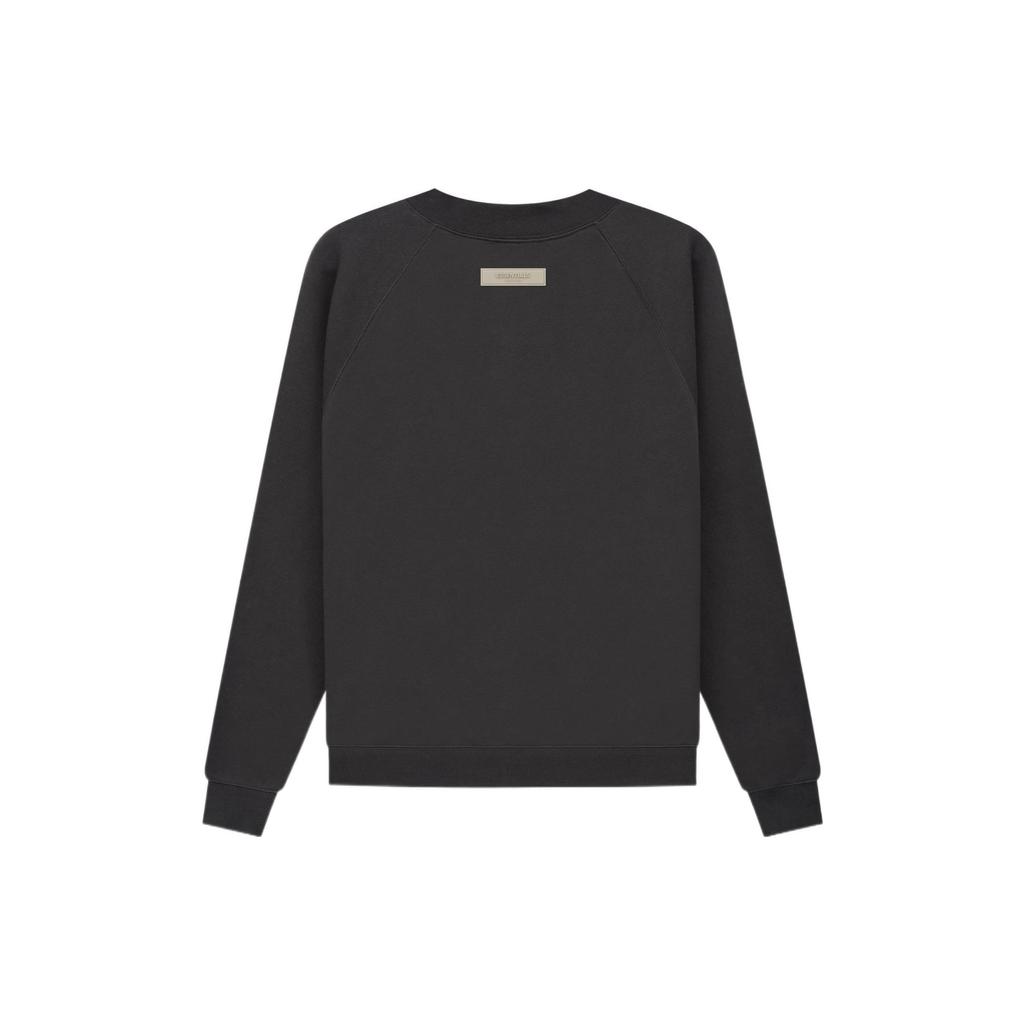 Fear of God Essentials 1977 Series SS22 Crewneck With Flock Logo Pullover Sweatshirt Men Sweatshirt Black-Iron FOG-SS22-158