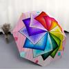 1pc Color Wheel Mandala Automatic Open/Close Umbrella, Compact Travel Umbrella, 8-Rib Sturdy Frame - Ideal Gift for Friends yy251118009