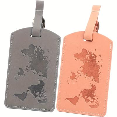 World Map Luggage Tag Set of 2 Anti Loss Travel Tags for Suitcases and Bags Easy To Spot and Identify