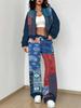 Splicing Autumn And Winter New European And American Women'S Clothing Retro Pattern Printing Suit Women