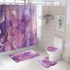 Bathroom Shower Curtain Four-piece Digital Printing Marble Waterproof Shower Curtain Toilet Partition Curtain Bath Mat