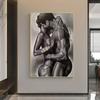 Naked Black Couple Poster Perfect Lovers Wall Art Prints Nude African Black Men and Women Canvas Painting Living Room Portrait Picture Decor 40x60x1