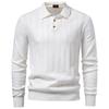 Mens Knit Long Sleeve Polo Shirt Winter 2026 Casual Business Smart Fit Lightweight Warm Breathable