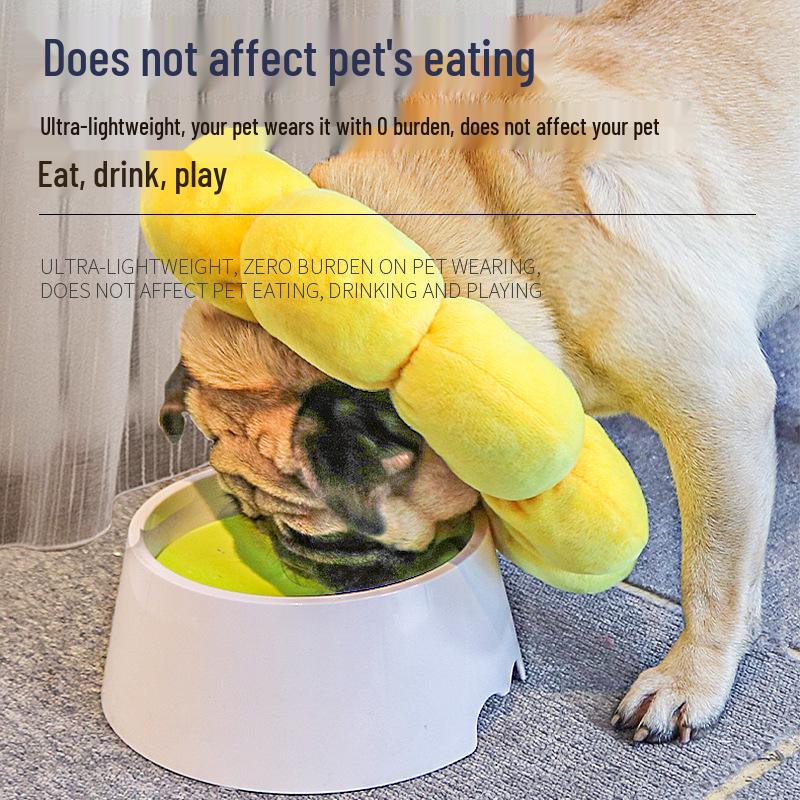 Sunflower Cotton Pet Elizabeth Collar: Anti-Lick Bite Headgear for Cat & Dog Grooming