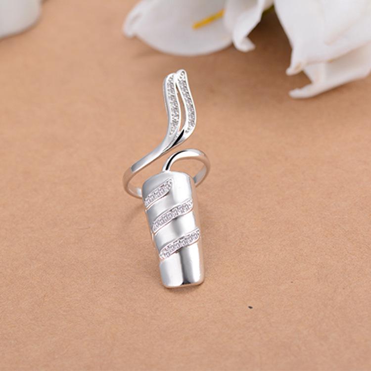 Foreign Trade Fashion Rhinestone Nail Armor Ring Set for Women