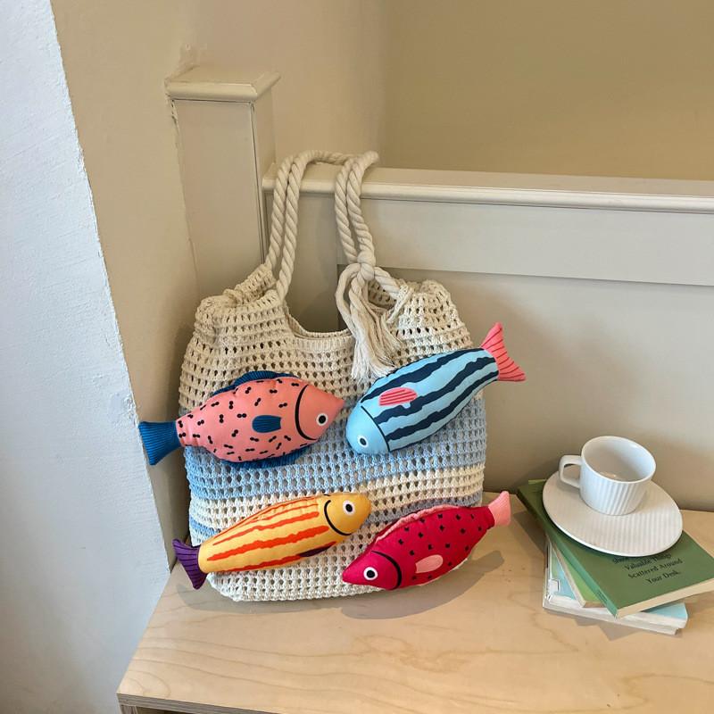 Damen Tasche mit großem Fassungsvermögen, Cartoon Fisch Design, aus Polyester Material für den täglichen Gebrauch