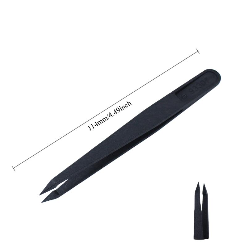 Insulated Anti-Static Black Tweezers - Industrial-Grade Nylon Tweezers with Pointed Electronic Repair Specialized  Tool