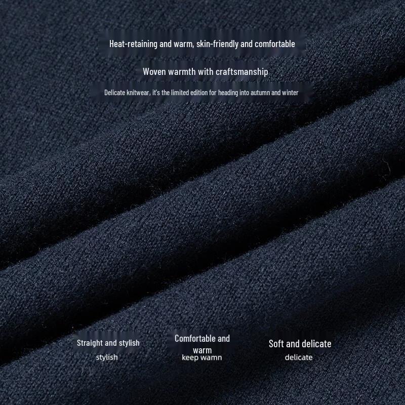 Pierre Cardin Men's Thickened Wool Lapel Sweater