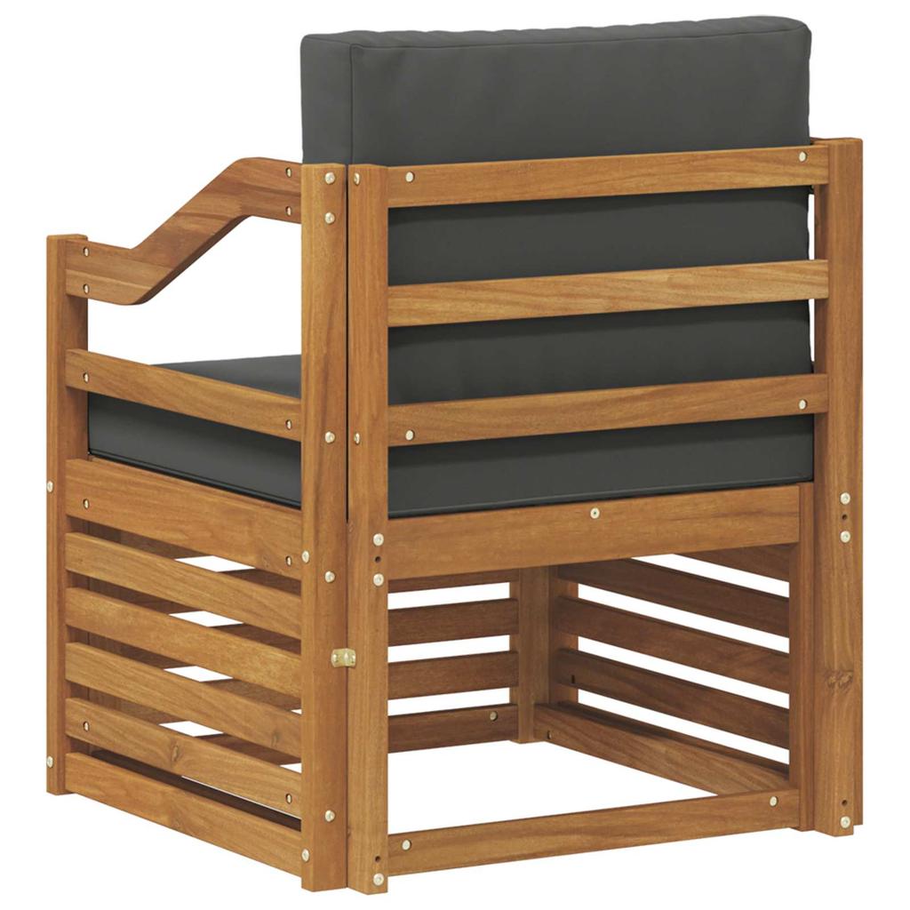 Outdoor Sofa Set Solid Acacia Wood and Polyester